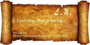Lisching Marinetta névjegykártya